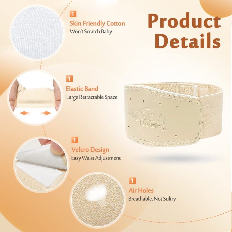 Mybow Umbilical Hernia Belt Baby Belly Button Band Newborn Cover Infant Tummy Wrap Umbilical Cord Belt Baby Support Truss Child Adjustable Belly Band Abdominal Navel Relief (Medium) - Image 4